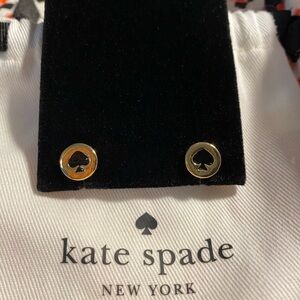 Kate Spade Gold and Black Spade Earrings